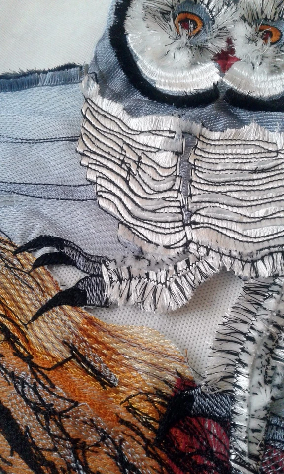 Owl Large Handmade Embroidered Patch from Ukraine - Image 4 of 4