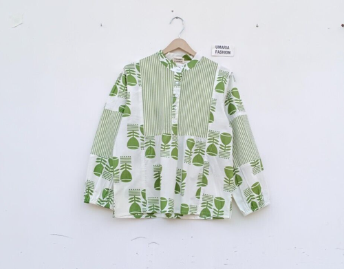 Cotton Block Printed Dress Block Print Dress, Indian Tunics, Hand Printed Dress, - Picture 3 of 22