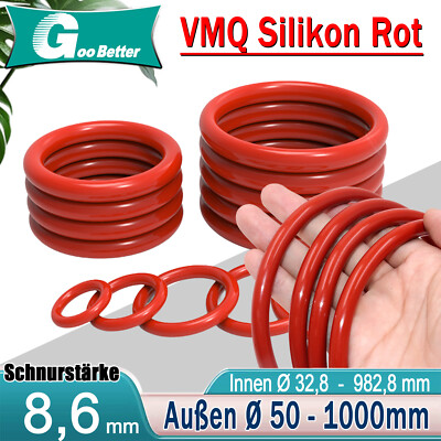 O-Ring Ø 32,8-982mm Schnurstärke 8,6 mm DIN3771 Silikon Dichtring Oring Nullring