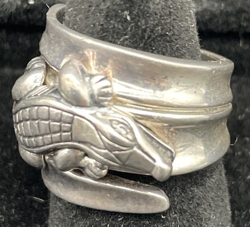 Anillo de plata esterlina con forma de cocodrilo B. Kieselstein ojos de diamante talla 6,75 - Imagen 9 de 15