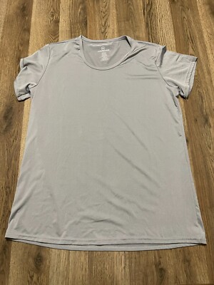 Realessentials Shirt, Women's Size Large, Gray, Round Neck