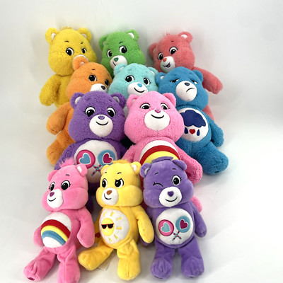 Lot of 11 Care Bears Plush Basic Fun Stuffed Animals 2020 8-13 inch and 3-8 inch