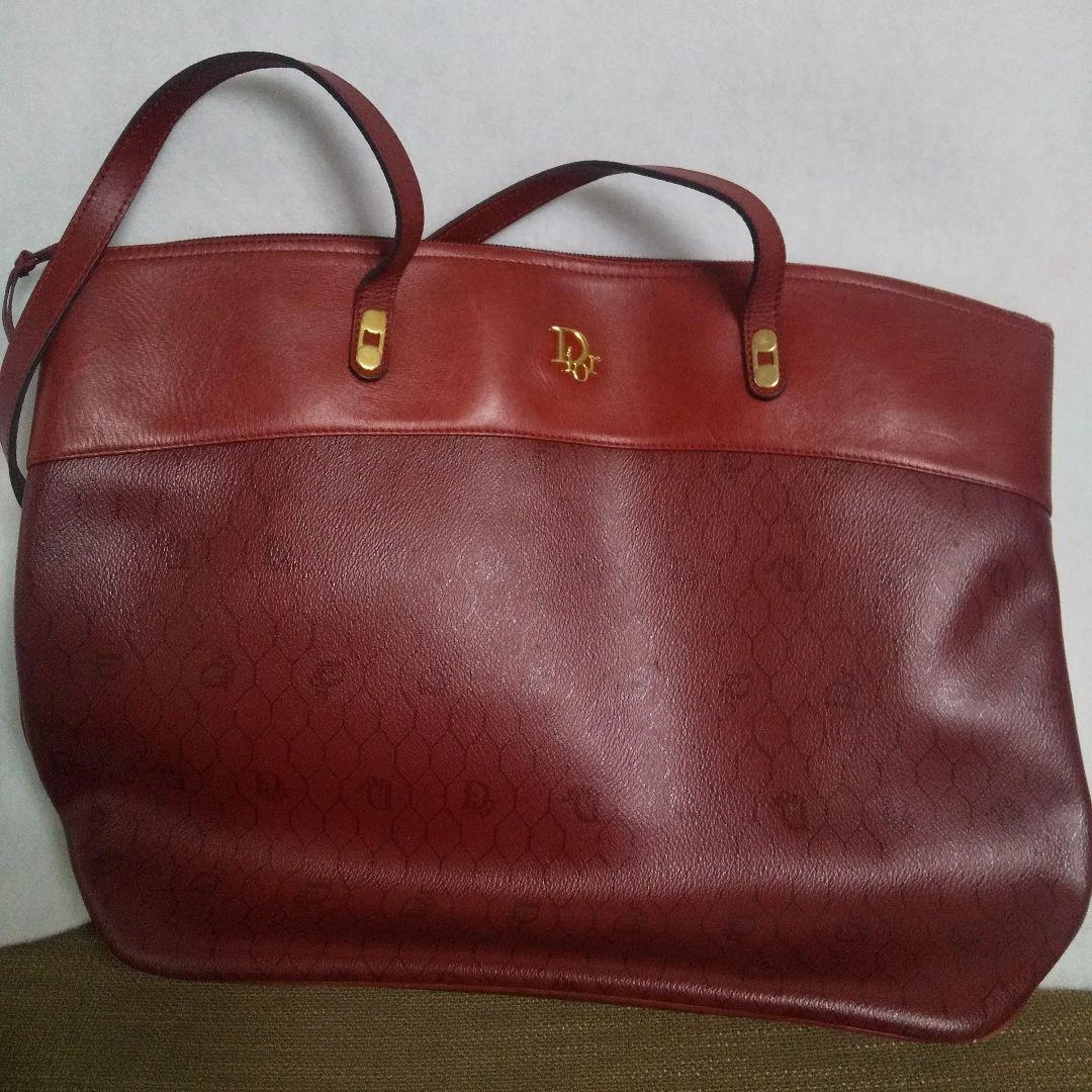 Sac fourre tout cuir Dior authentique vin rouge moyen femme France 112924