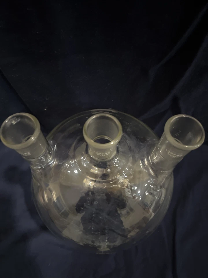 PYREX 玻璃 5000 毫升 3 领圆形底部烧瓶 29/42 关节 — 第 4/4 张图片