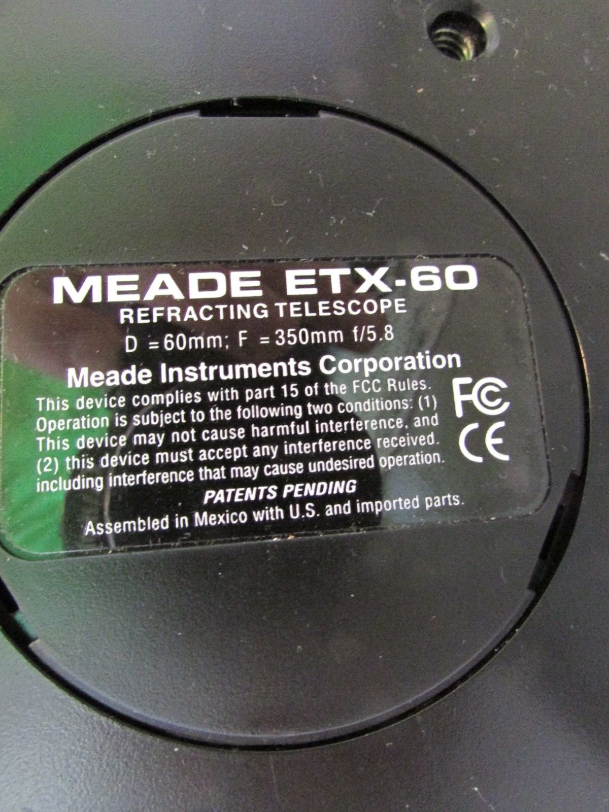 Meade ETX-60 AT  Digital Telescope Autostar Computer Needs Focus Knob Repair