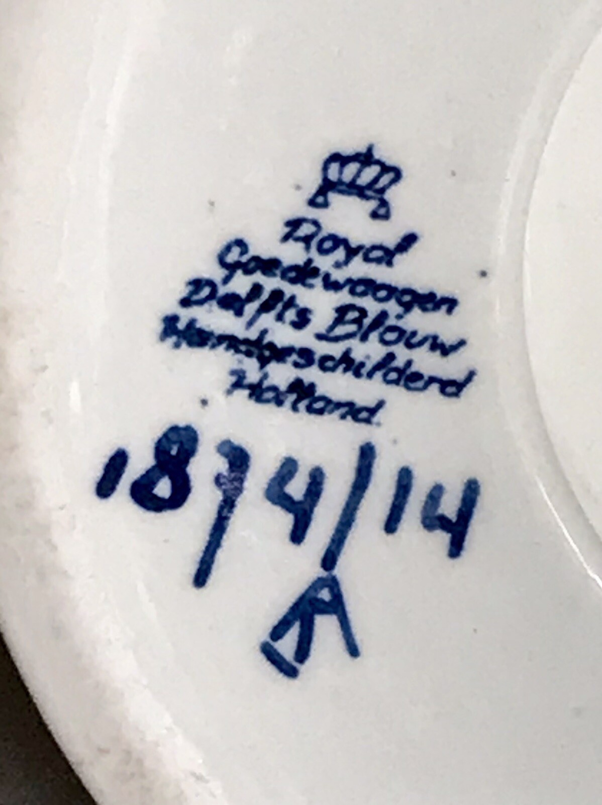 RARE Royal Goedewaagen Delfts Delft Blauw Blue White Floral Candle Stick Holder