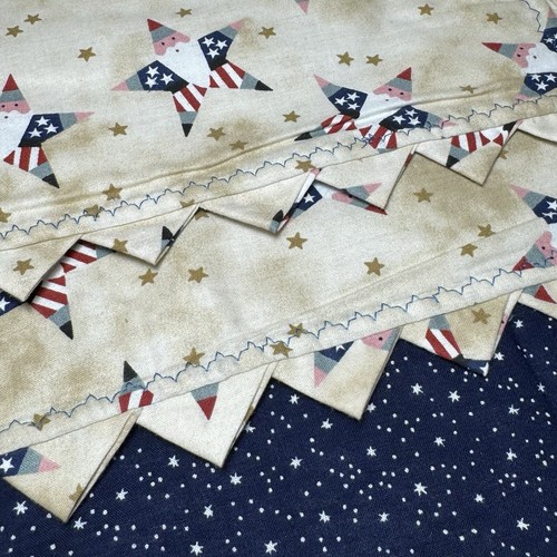 Christmas Placemats Santa Claus Stars Red White Blue Set of 3 - Picture 6 of 6