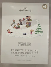 PRE HOLIDAY SALE! SAVE 45% 2023 HALLMARK PEANUTS SLEDDING TABLETOP FIGURINE NEW!