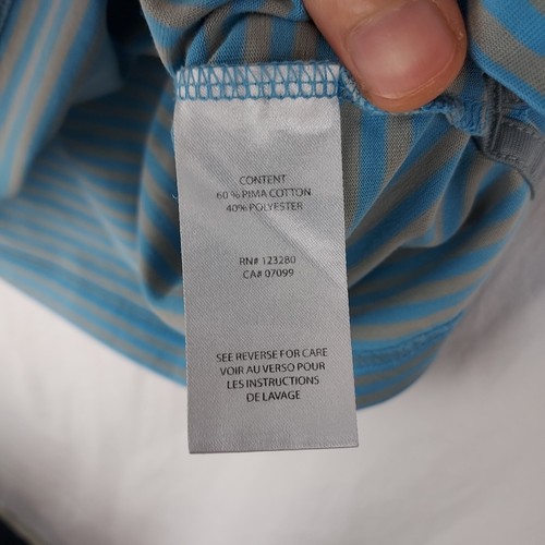 Travis Mathew Herren hellblau grau gestreift Golf Polo Größe Large - Bild 6 von 8