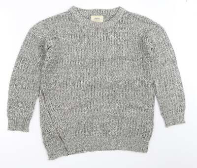 Papaya Damen Pullover grau Rundhals Acrylmischung Größe S