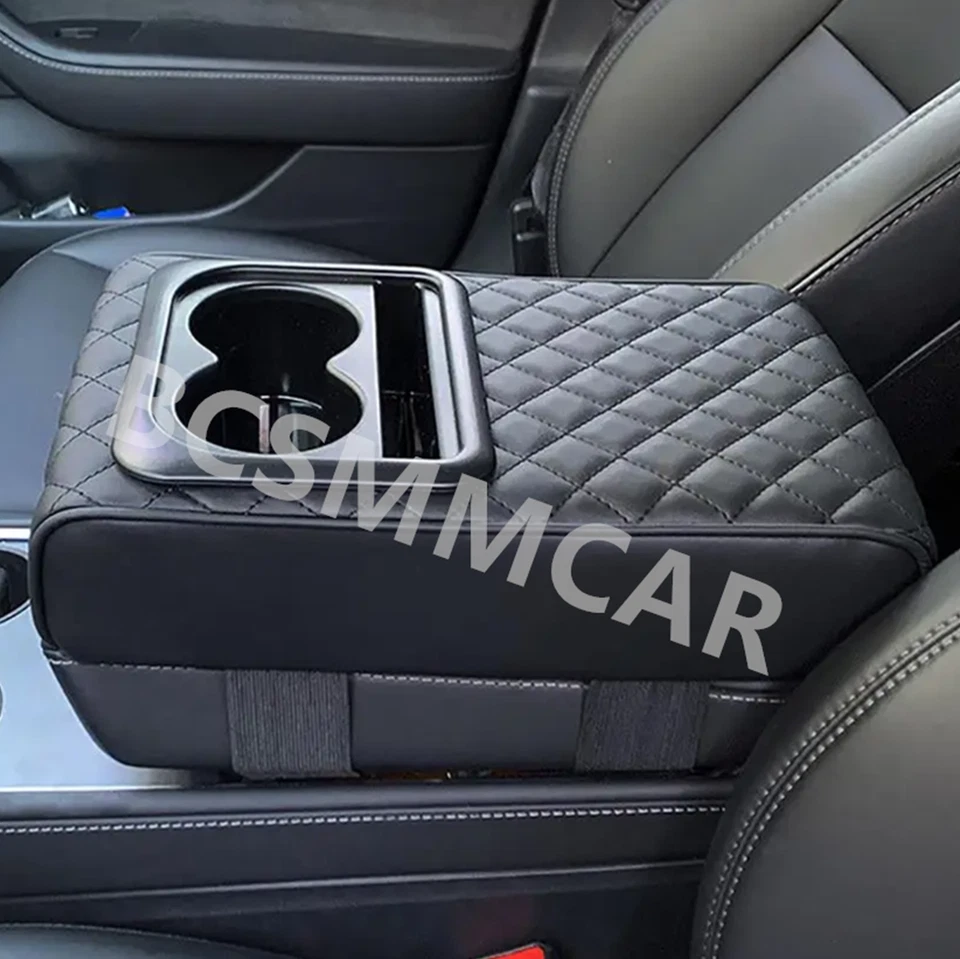 Funda de cojín para reposabrazos de automóvil Consola central Caja Almohadilla Alfombrilla con soporte para taza  Foto 3 de 4