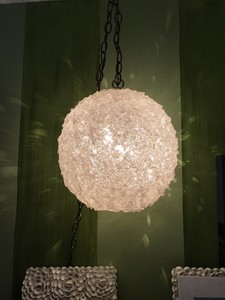 Vintage Mid Century Spaghetti Hanging Swag Lamp Light Globe Lucite Clear White | eBay