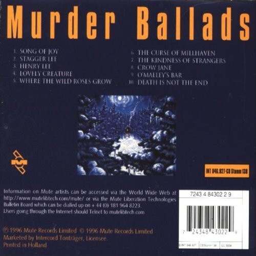 Nick Cave And The Bad Seeds – Murder Ballads / MUTE RECORDS CD 1996 - Bild 2 von 2