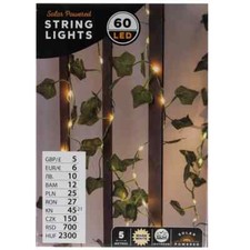 Solar Powered LED Ivy String Lights - Warm White 5m