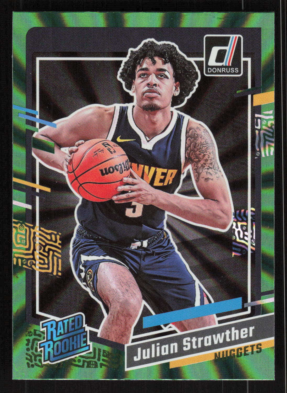 2023-24 Donruss #242 Julian Strawther RC Rookie Green Laser Card TCCCX