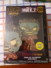 ¡PIN FUNKO POP!What If-Zombie Iron Man #20 (Pin de esmalte grande, brilla en la oscuridad) NUEVO