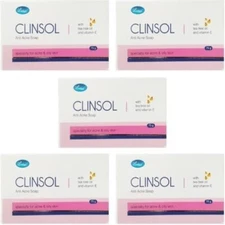 Leeford Clinsol Soap Pack of 5 (75g Each)- Enriched Tea Tree Oil with Vitamin E