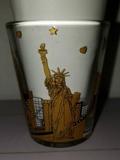 NEW YORK City Skyline SHOT Glass Statue of Liberty MANHATTEN