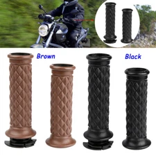 Pair 7/8" Handlebar Hand Grips Bar End For Cafe Racer Yamaha Suzuki Motorcycle