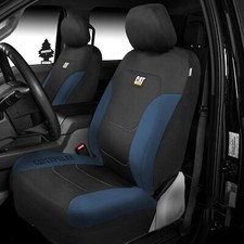Caterpillar Car Truck Seat Covers For Front Seats Set - Blue Bundle For Chevy Caterpillar Car Truck Seat Covers For Front Seats Set - Blue Bundle For Chevy
