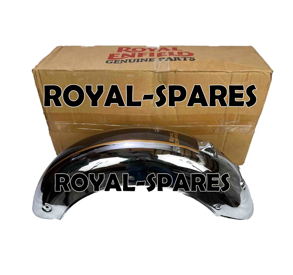 GUARDABARROS TRASERO CROMADO Y MARRÓN APTO PARA ROYAL ENFIELD CLASSIC 350 REBORN Foto 3 de 4