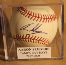 SLEGERS, AARON  2019-2020  TAMPA BAY RAYS   SIGNED BASEBALL