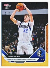 2025-26 Topps Now Cooper Flagg Youngest To Score 40 Points Orange Rc #86 (xx/25)