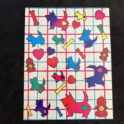Vintage LISA FRANK Scotty Dogs Sticker Sheet - Picture 1 of 10