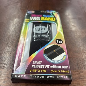 Qfitt Silicone Elastic Wig Band Lot Of 3 Black 5055 Non Slip 1-1/8 X 1 YD