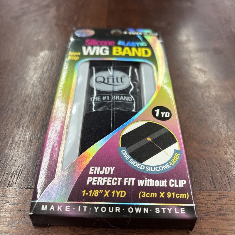 Qfitt Silicone Elastic Wig Band Lot Of 3 Black 5055 Non Slip 1-1/8 X 1 YD