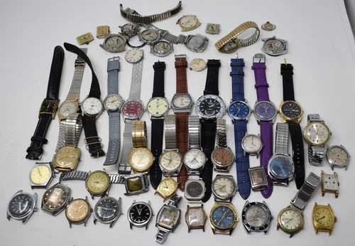 HUGE LOT 38 Vintage Mens Mechanical Wristwatches: Swiss Diver Oris Rotary Seiko