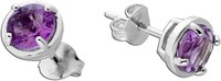 Amethyst Ohrstecker Silber 925 Lila Natur Edelstein