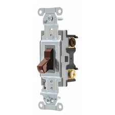 Hubbell Wiring Device-Kellems Csb320 Wall Switch, 20A, Brown, 1 Hp, 3-Way Switch