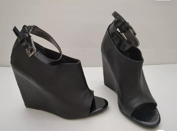 Women Carlos Santana Heels Black Leather 37
