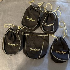 Crown Royal Black Drawstring Bags Set Of Five 