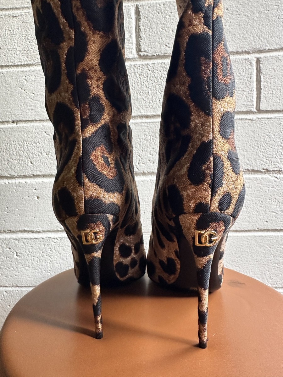 Dolce & Gabbana x Kim Kardashian Leopard Over The Knee Boots EU39