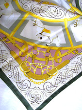 FATTORSETA ITALY HORSES, BELTS EQUESTRIAN 100 SILK SCARF 26x26 - MADE IN ITALY