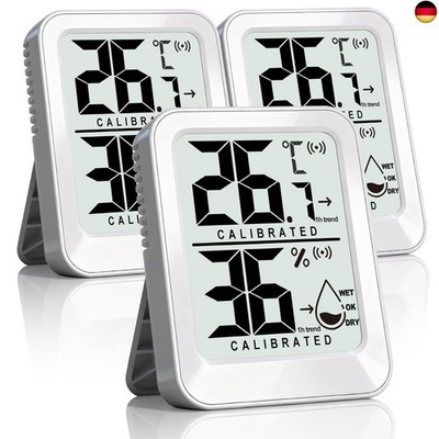 Antonki 3 Stück Digitale Raumthermometer Innen Temperatur und 