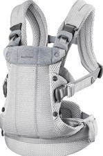 BabyBj rn Baby Carrier Harmony, Silver, 3D Mesh  3-in-1 Ergonomic Baby Carrier