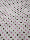 Pink & Brown Polka Dot Fabric by Claire Bella 1/2 yard x 44" Cotton Quilting Cra