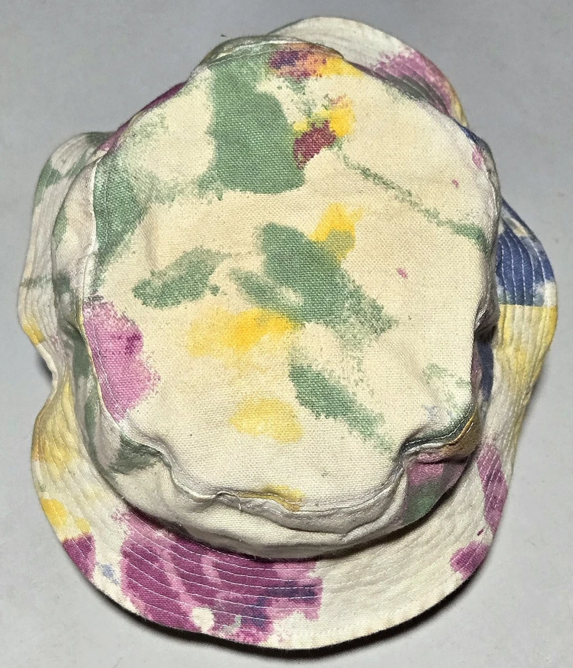 Sombrero cubo de lona Brain Dead tie dye talla aproximada 7 1/8 parche reflectante grande Foto 3 de 4