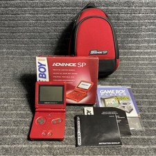 Vintage Nintendo Game Boy Advance SP Handheld System Flame Red Bundle WORKING