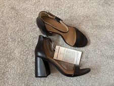 BNWT Black Open-Toe Block Heel Sandals UK Size 6.5