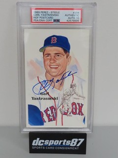 1989 Perez Steele HOF Carl Yastrzemski Postcard #/10000 PSA Authentic 10 Auto
