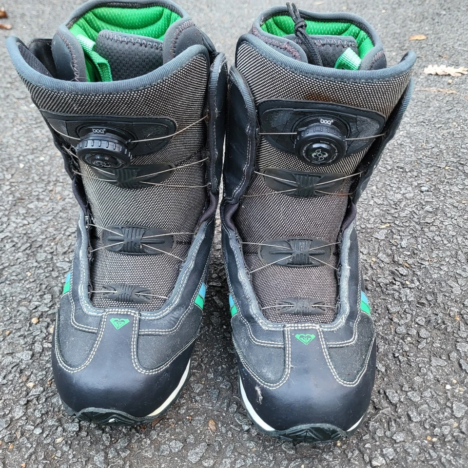 Botas de Snowboard Roxy para Mujer 9 Negras Florales Boa Sistema de Cordones Forro de Bota Foto 2 de 4