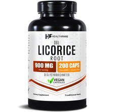 HealthFare Licorice Root Capsules 900mg, 200 ...