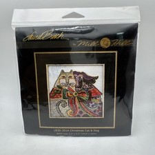 Mill Hill X Laurel Burch Stitch Kit CHRISTMAS CAT  DOG -28ct Linen LB30-2014