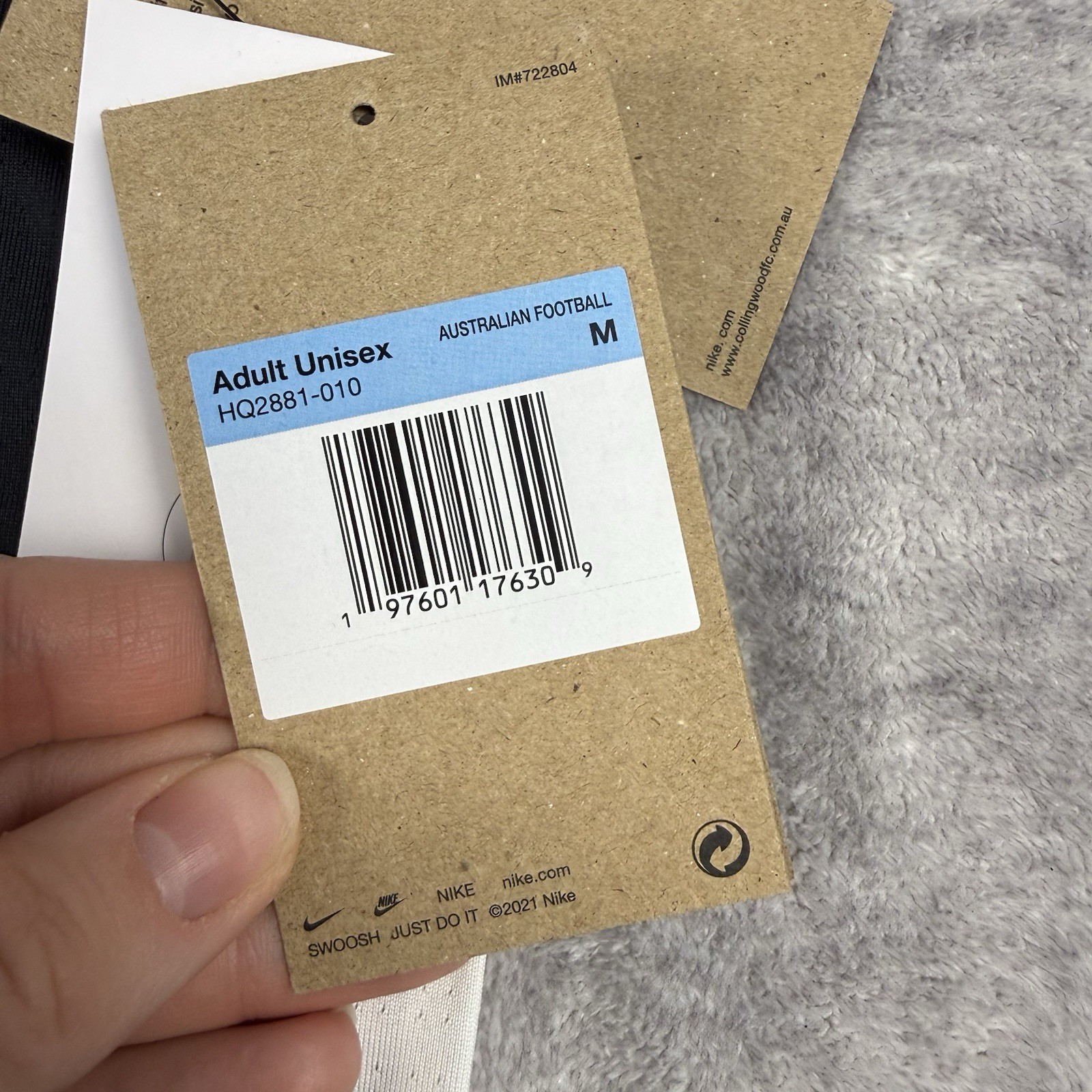 Collingwood Magpies Jersey Mens Medium Black White Stripped Home AFL Nike 2025 thumbnail 8