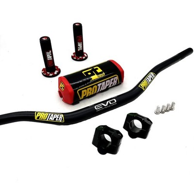 Original ''Evo'' PRO TAPER Handlebar Fat Bar DIRT BIKE 1 1/8'' ATV Quad GRIPS Pads