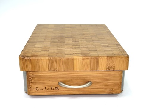 Selten - SUR LA TABLE Bambusblock Schneidebrett mit Messer Aufbewahrungsschublade - Bild 3 von 14